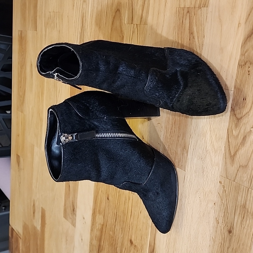 Nine West Short Black Pony Hair Boots 7